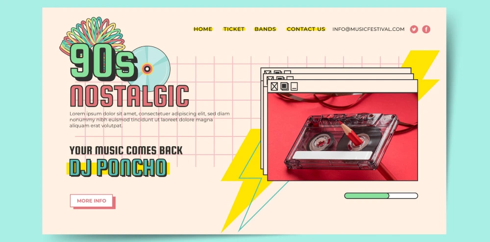 Nostalgic Retro Elements web design